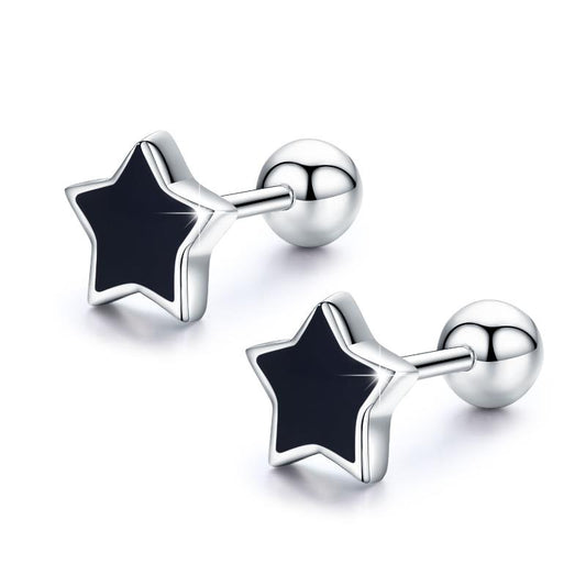 Silver Star Stud Earrings